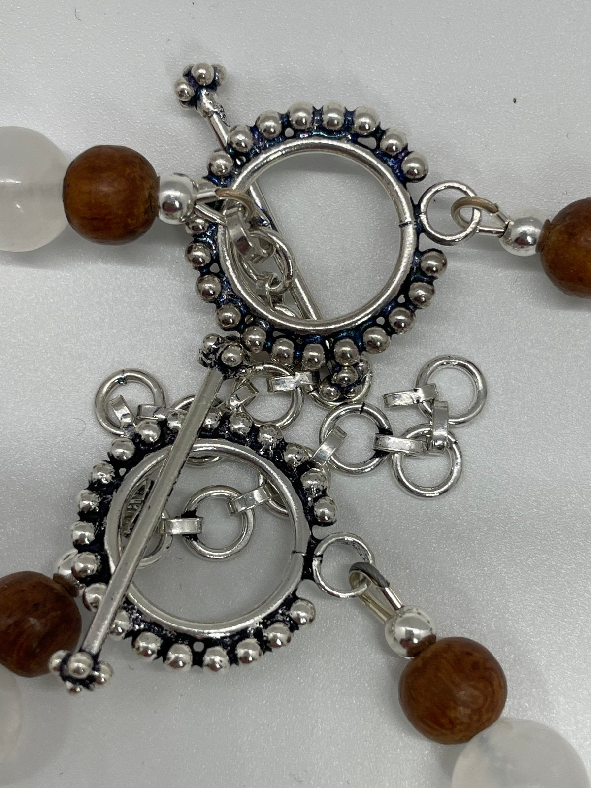 White & Brown Sliced Agate Necklace/Bracelet