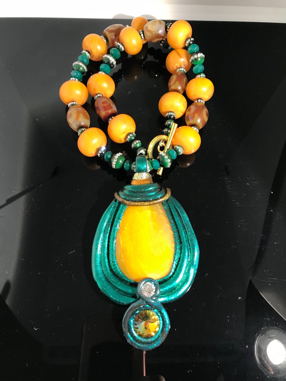 Yellow Agate & Amber Beaded Collection